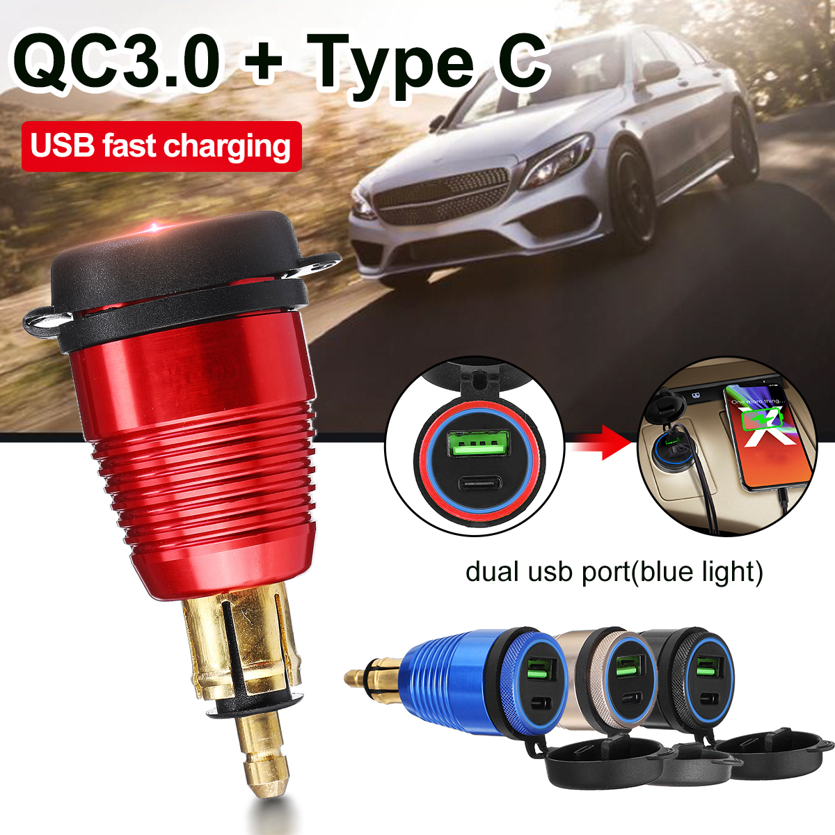 QC30-Type-C-Waterproof-General-Quick-USB-Charger-Socket-Charger-Blue-Light-1635101