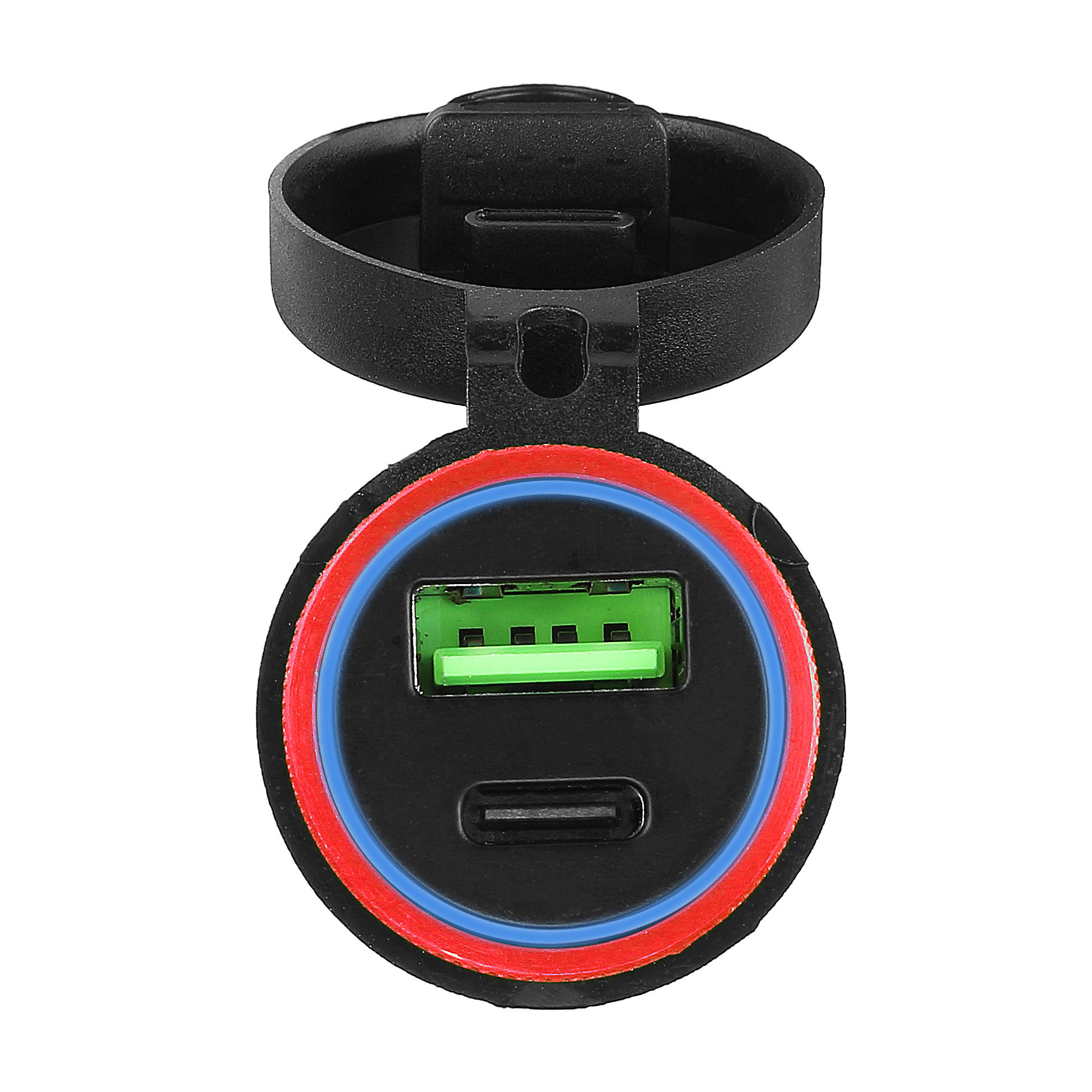 QC30-Type-C-Waterproof-General-Quick-USB-Charger-Socket-Charger-Blue-Light-1635101
