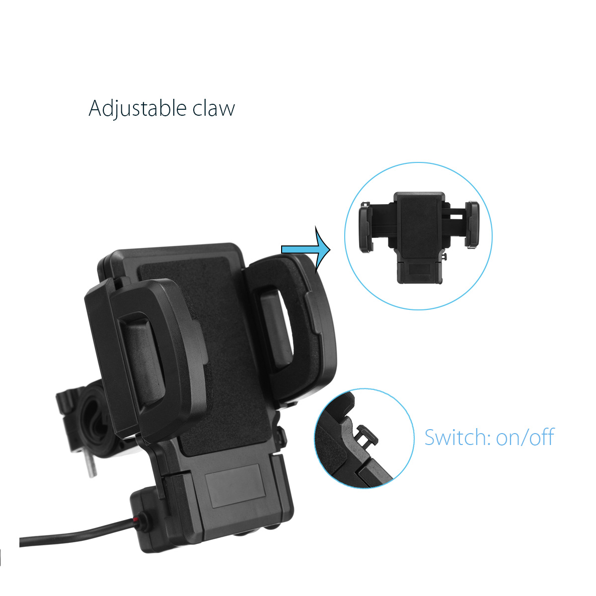 Waterproof-Universal-Motorcycle-Handlebar-USB-Charger-Mount-Holder-For-Phone-GPS-1209184