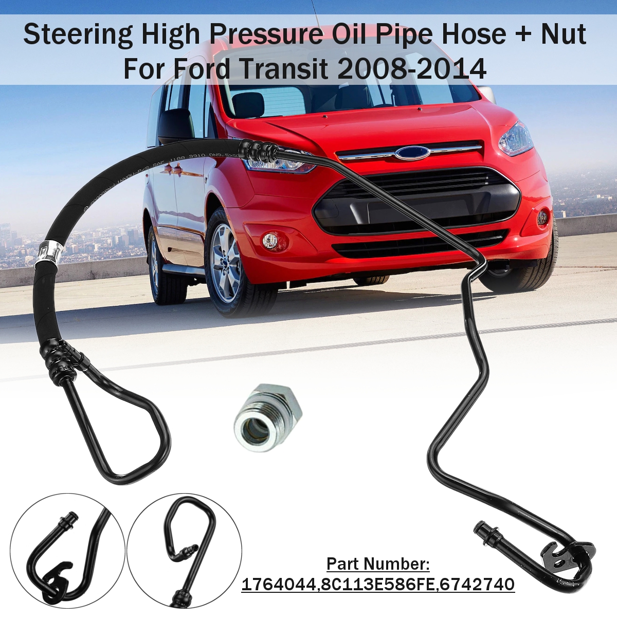 Car-Steering-High-Pressure-Oil-Pipe-Hose-Nut-For-Ford-Transit-2008-2014-1615568