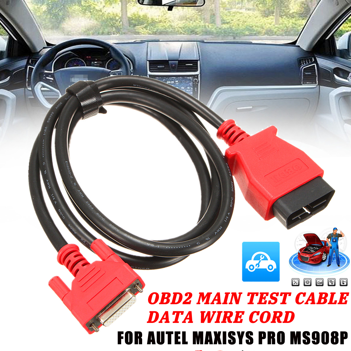Car-OBD2-Main-Test-Cable-Data-Wire-Cord-For-Autel-MaxiSYS-Pro-MS908P-1609444