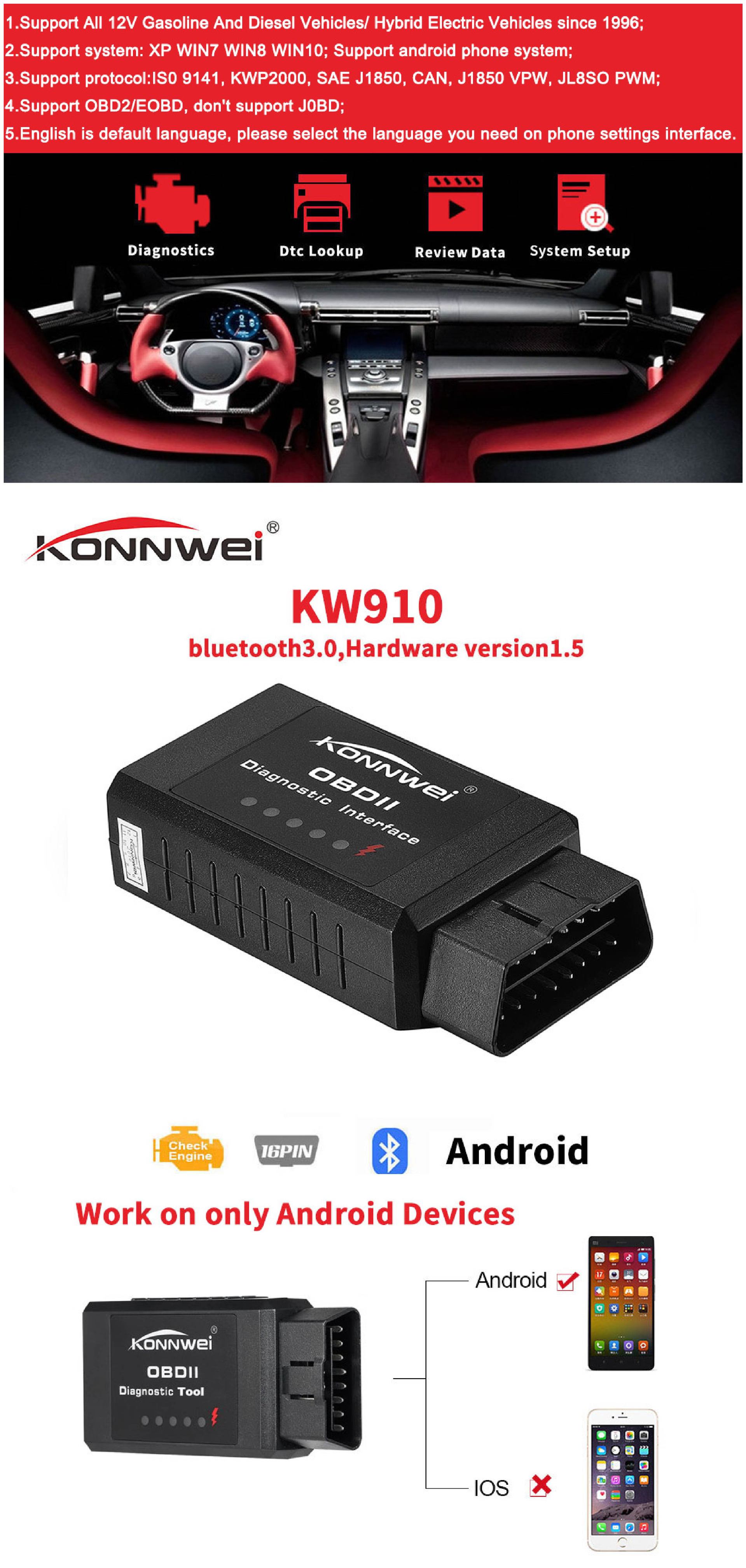KONNWEI-KW910-bluetooth-ELM327-V15-OBD2-EOBD-Car-Scan-Tool-Diagnostic-Scanner-Engine-Fault-Check-Cod-1649118