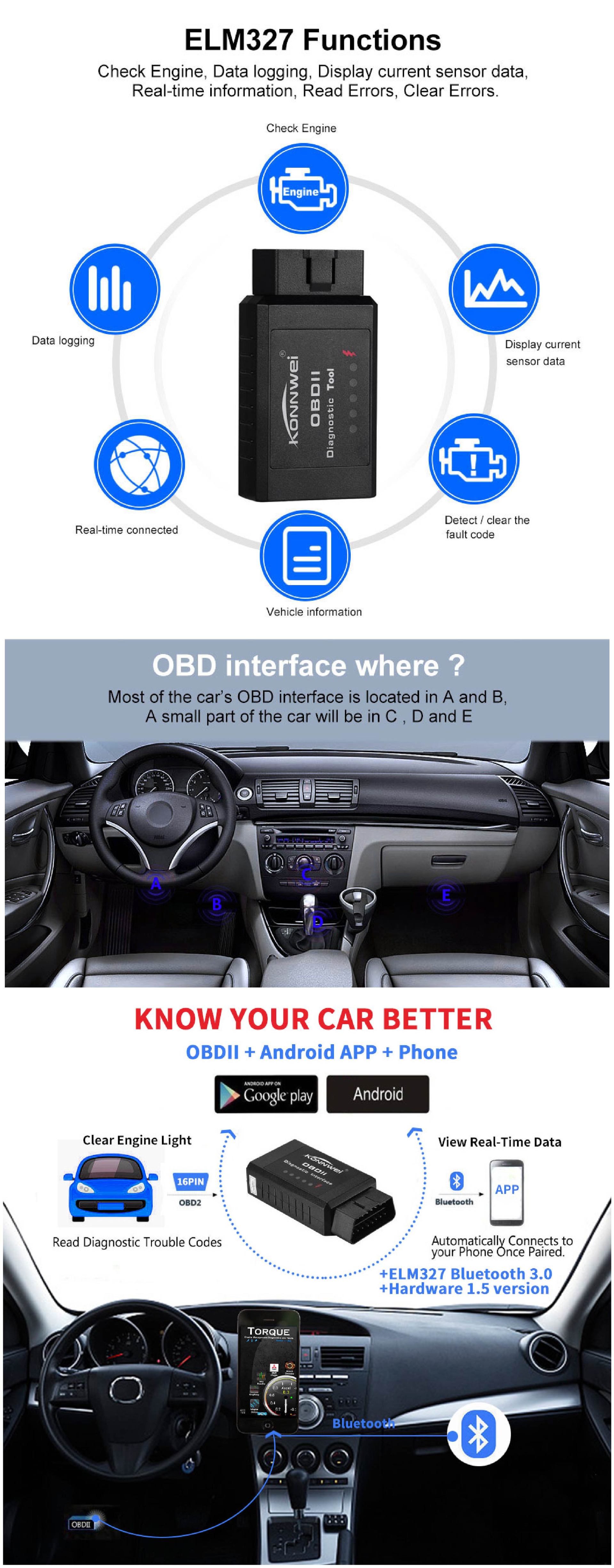 KONNWEI-KW910-bluetooth-ELM327-V15-OBD2-EOBD-Car-Scan-Tool-Diagnostic-Scanner-Engine-Fault-Check-Cod-1649118