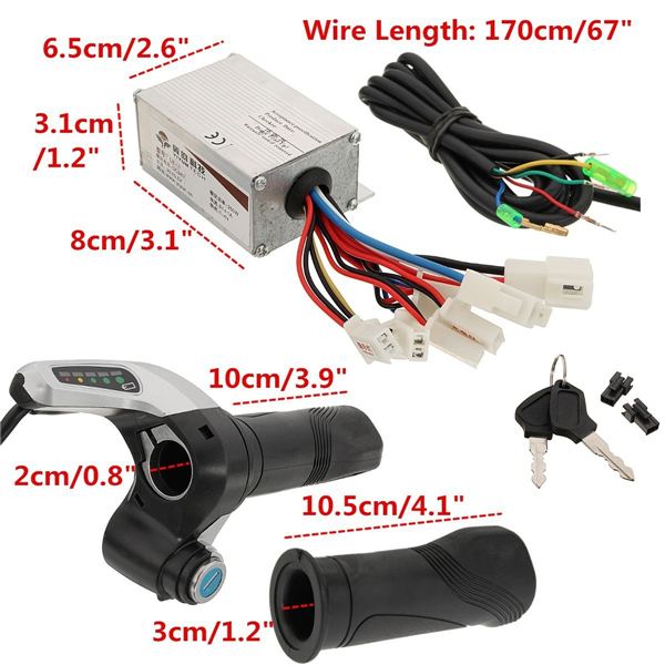 24V-250W-Motorcycle-Brush-Speed-Controller--Scooter-Throttle-Twist-Grips-1071595