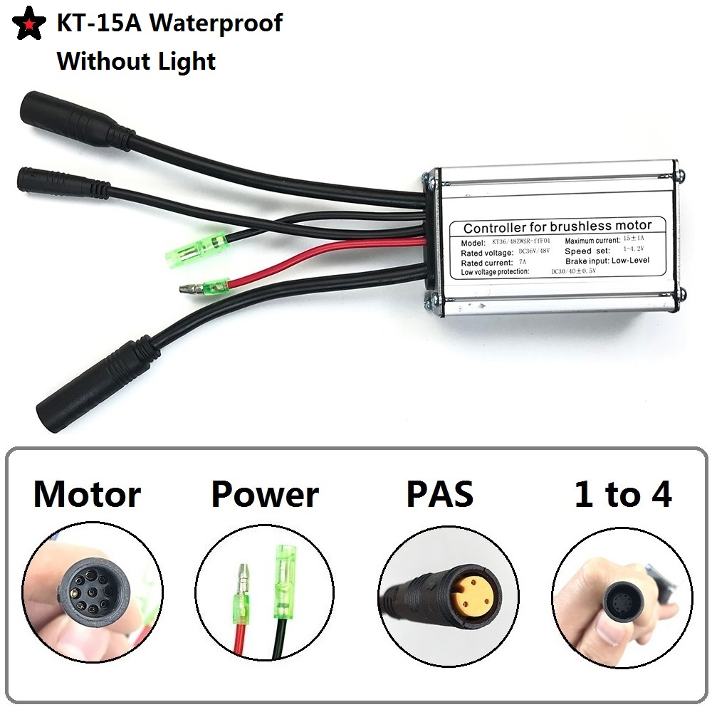 3648V-15A-250W350W-Brushless-Electric-Bicycle-Scooter-Standard-Square-Wave-Controller-KT-Series-Moto-1789024