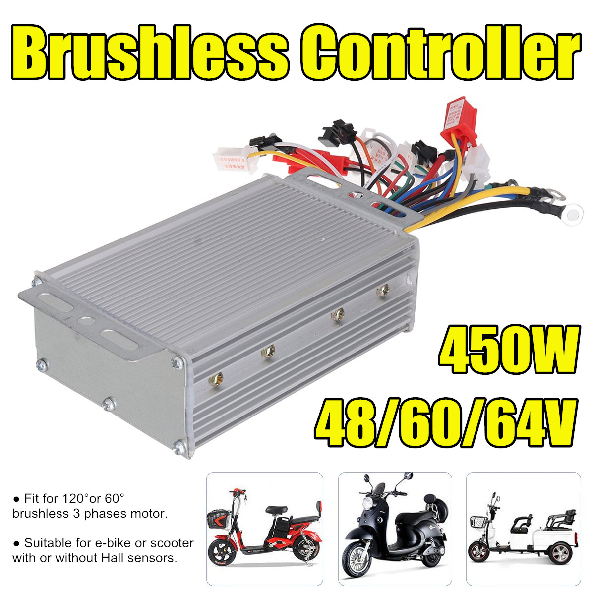 48V-64V-450W-Brushless-Controller-Dual-Mode-For-Electric-Bicycle-Scooter-Tricycle-1791066