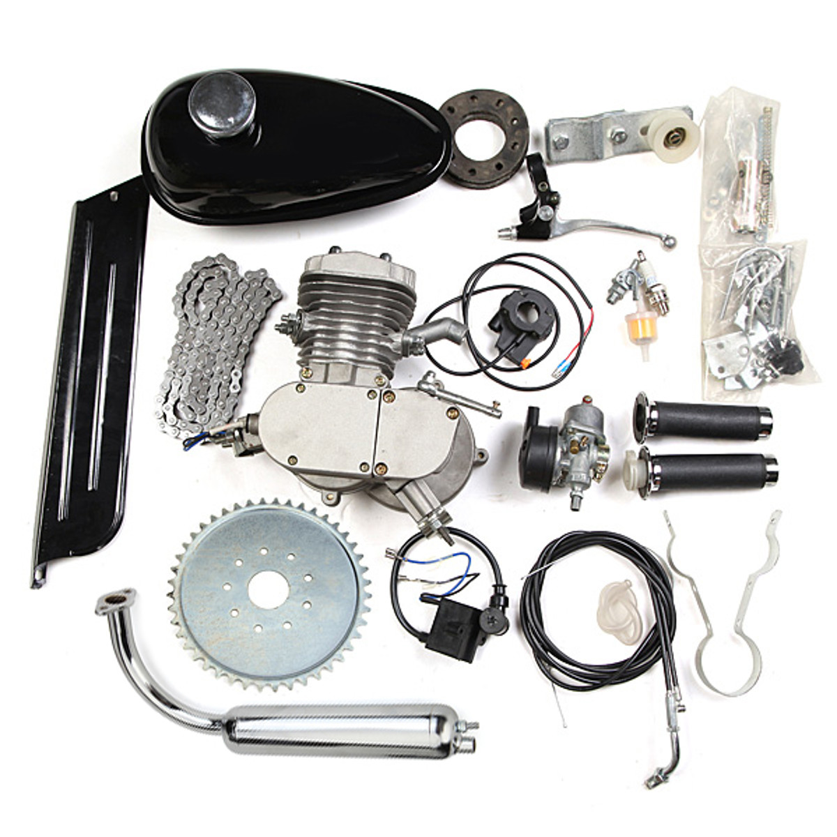 80cc-2-Stroke-Cycle-Bike-Engine-Motor-Petrol-Gas-Kit-fit-Motorized-Bicycle-Chrome-1818066
