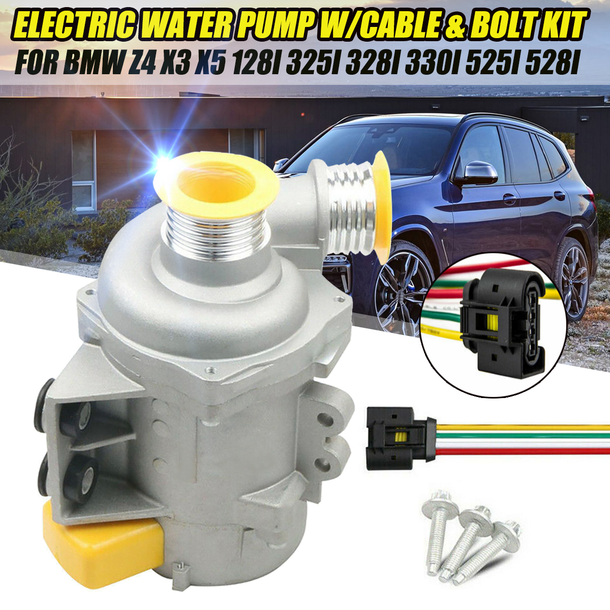 Electric-Water-Pump-Fits-For-2011-2012-BMW-128i-328i-528i-X3-X5-Z4-1530748