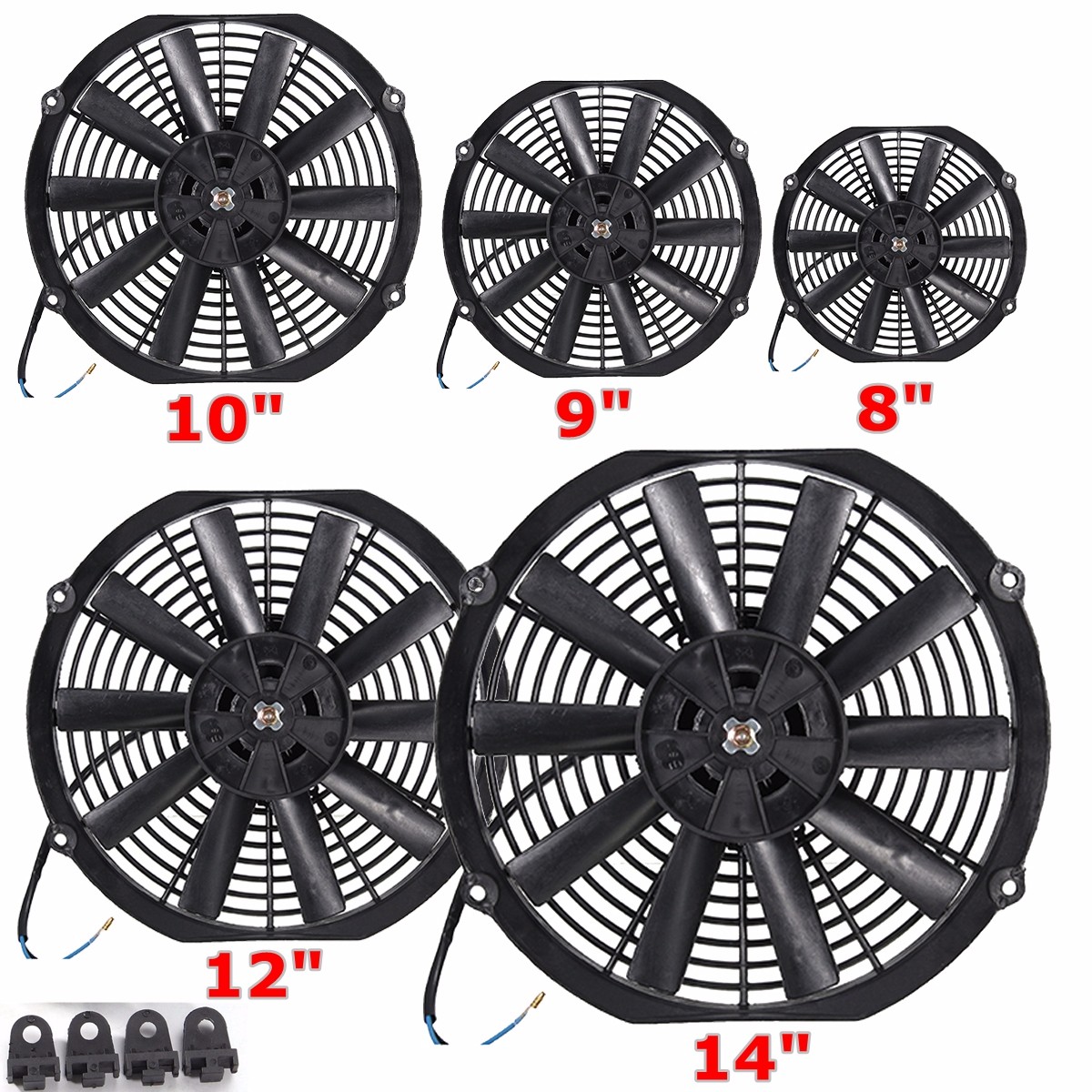 Universal-12V-80W-Electric-Cooling-Radiator-Fan-Pull-Push-Straight-Black-Blade-1099346