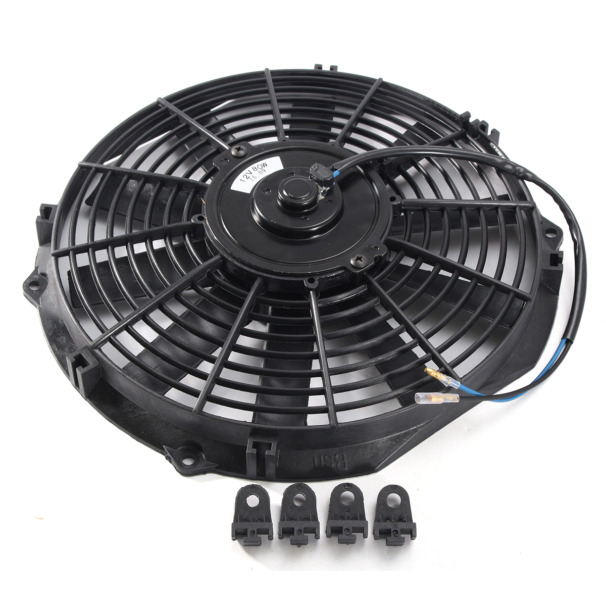 Universal-12V-80W-Electric-Cooling-Radiator-Fan-Pull-Push-Straight-Black-Blade-1099346