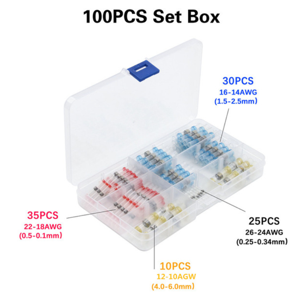 100PCS-Solder-Seal-Wire-Connectors-Heat-Shrink-Solder-Butt-Connectors-Terminals-Connector-Kit-Automo-1820990