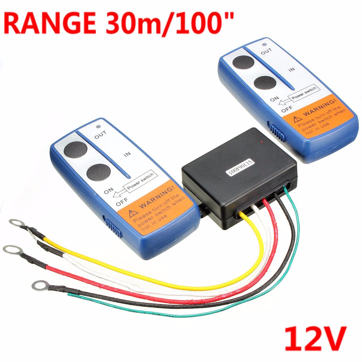 12V-100ft-Wireless-Winch-Remote-Controller-Recovery-Crane-Twin-Han-1076449