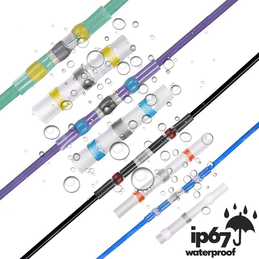 150PCS-Solder-Seal-Wire-Connectors-Heat-Shrink-Solder-Butt-Connectors-Terminals-Connector-Kit-Automo-1821760