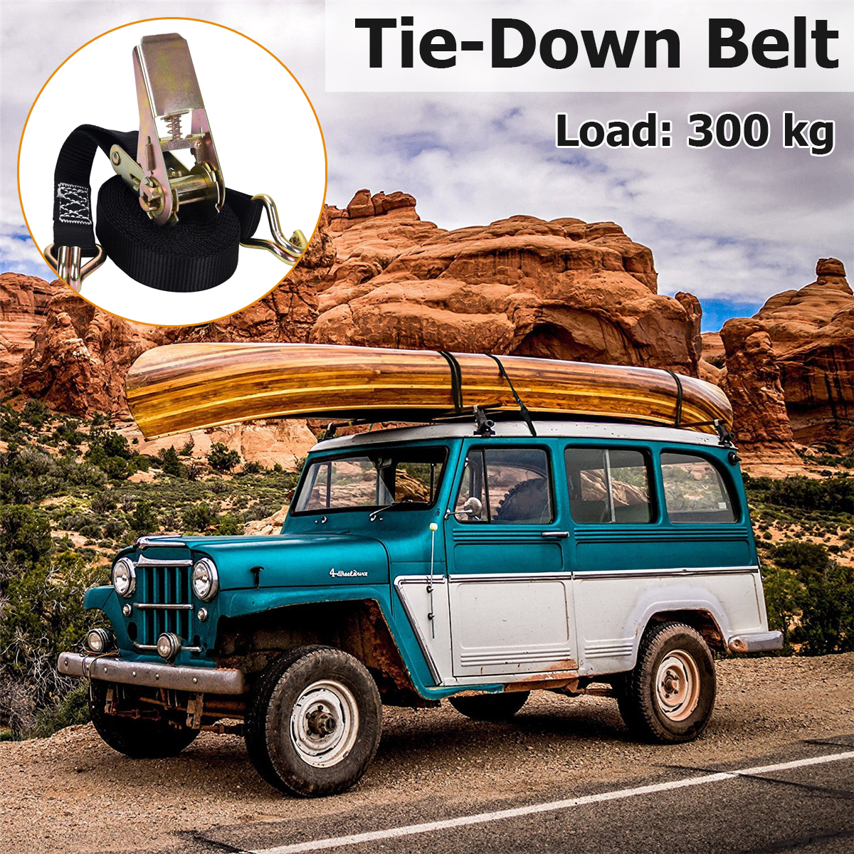 1PC-12ft-Buckle-Tie-Down-Belt-Cargo-Straps-For-Car-Motorcycle-Bike-With-Metal-1766404