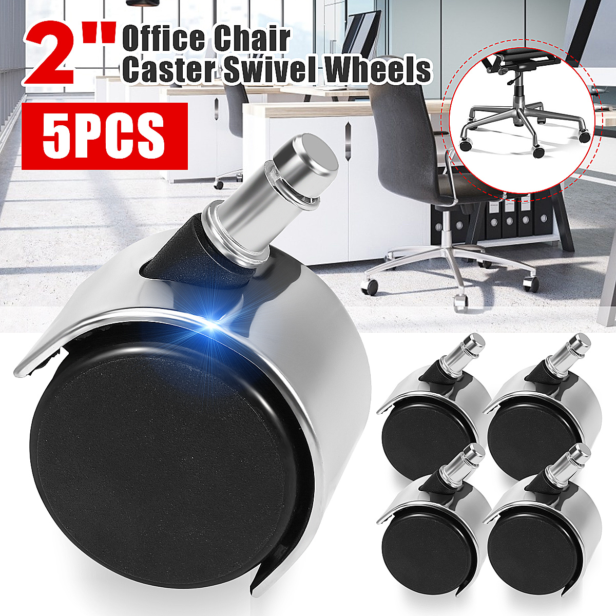 2-Inch-5pcs-Heavy-Duty-Caster-Swivel-Wheels-Roller-Office-Chair-Replacement-1713377
