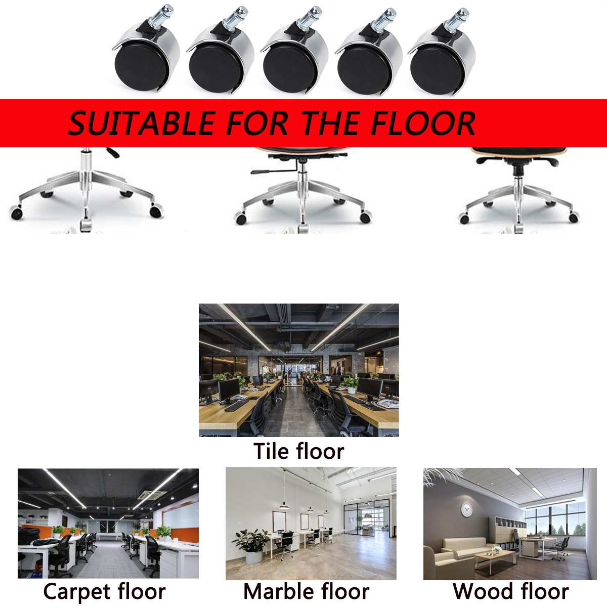 2-Inch-5pcs-Heavy-Duty-Caster-Swivel-Wheels-Roller-Office-Chair-Replacement-1713377