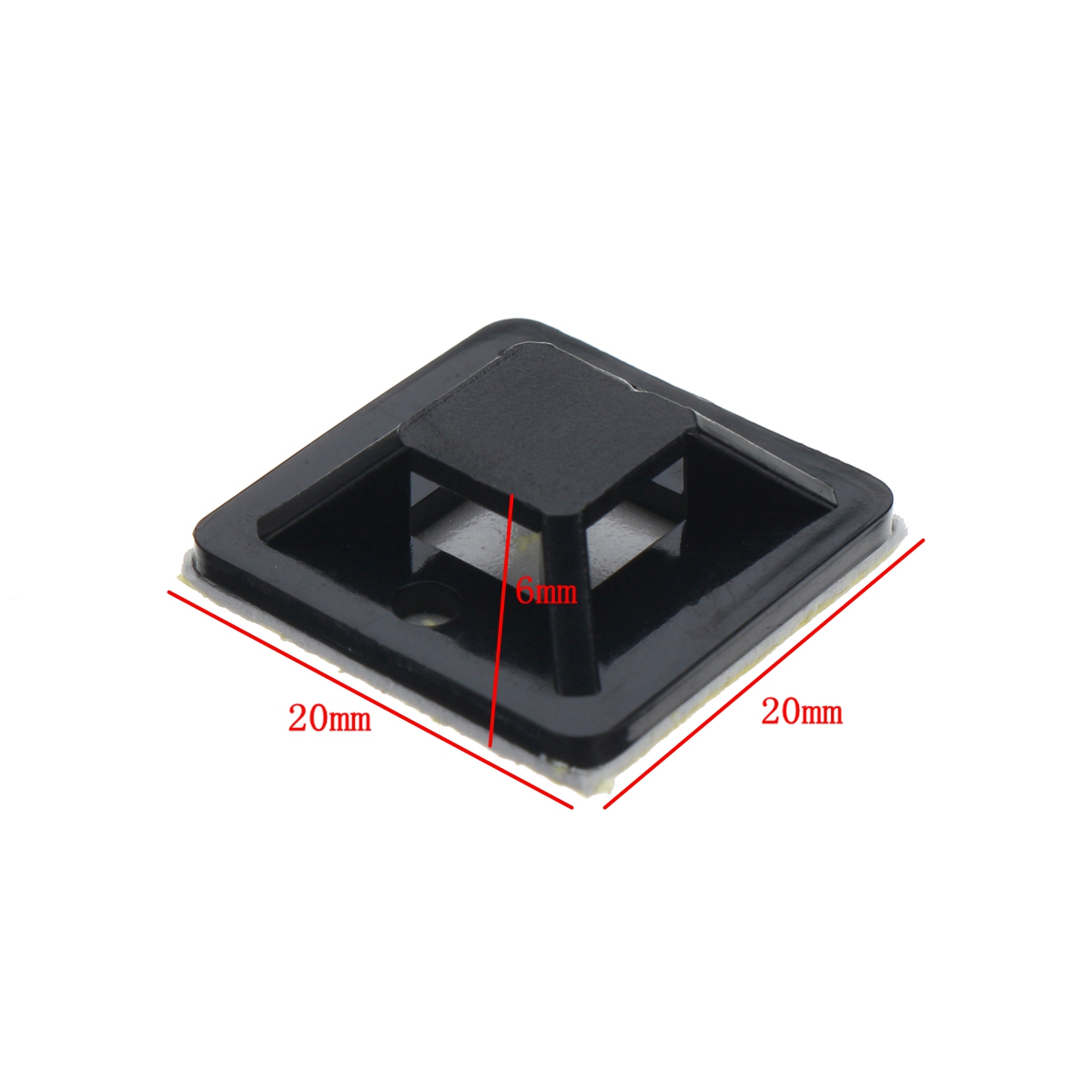 200PcsPack-20x20mm-Self-Adhesive-Zip-Tie-Cable-Wire-Mounts-Clamps-Wall-Holder-Black-1816994