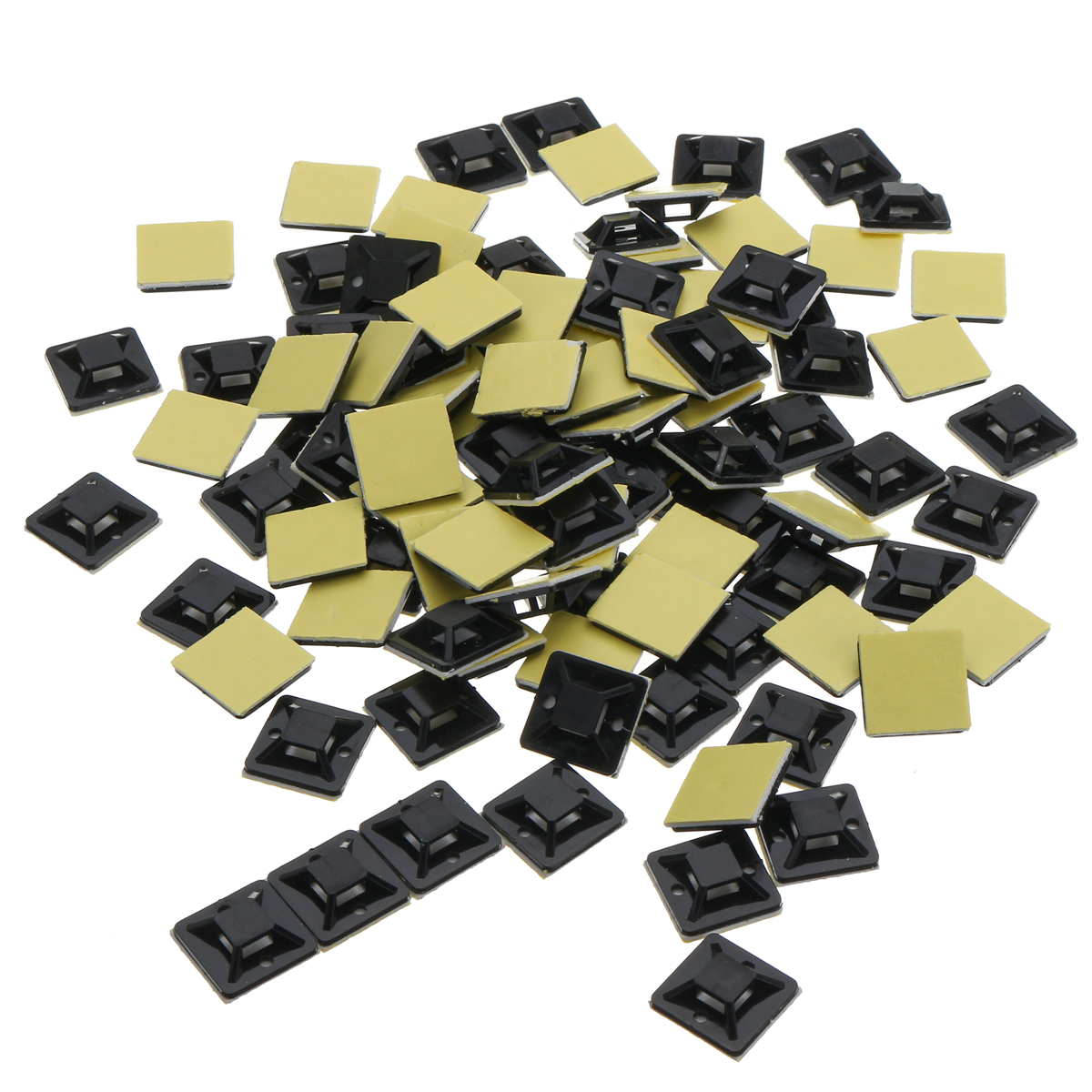 200PcsPack-20x20mm-Self-Adhesive-Zip-Tie-Cable-Wire-Mounts-Clamps-Wall-Holder-Black-1816994