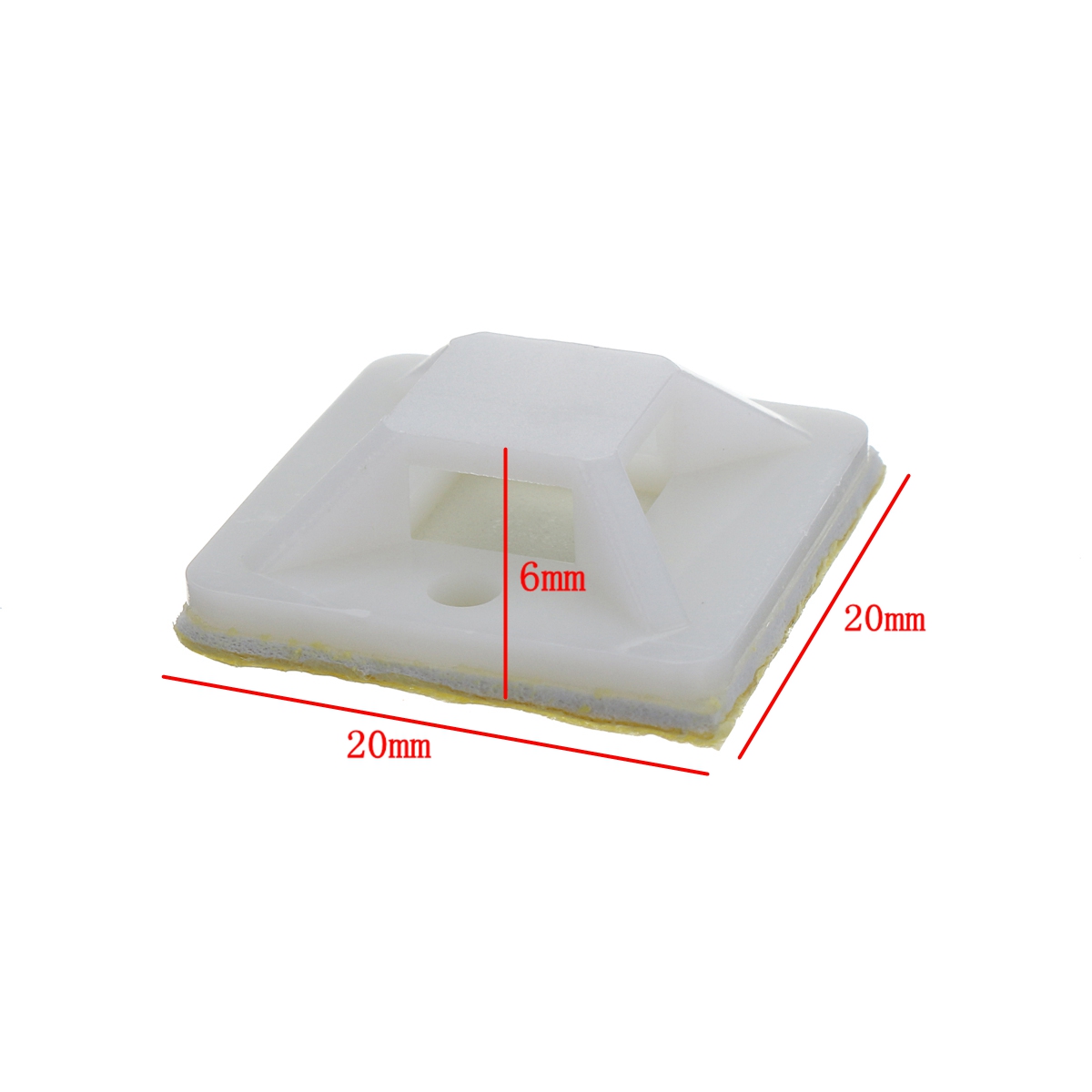 200PcsPack-20x20mm-Self-Adhesive-Zip-Tie-Cable-Wire-Mounts-Clamps-Wall-Holder-White-1817006