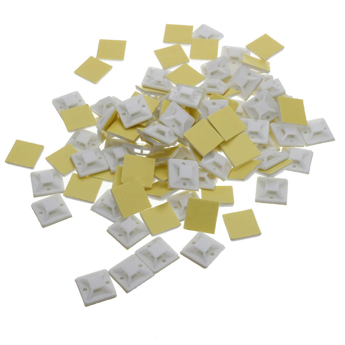 200PcsPack-20x20mm-Self-Adhesive-Zip-Tie-Cable-Wire-Mounts-Clamps-Wall-Holder-White-1817006