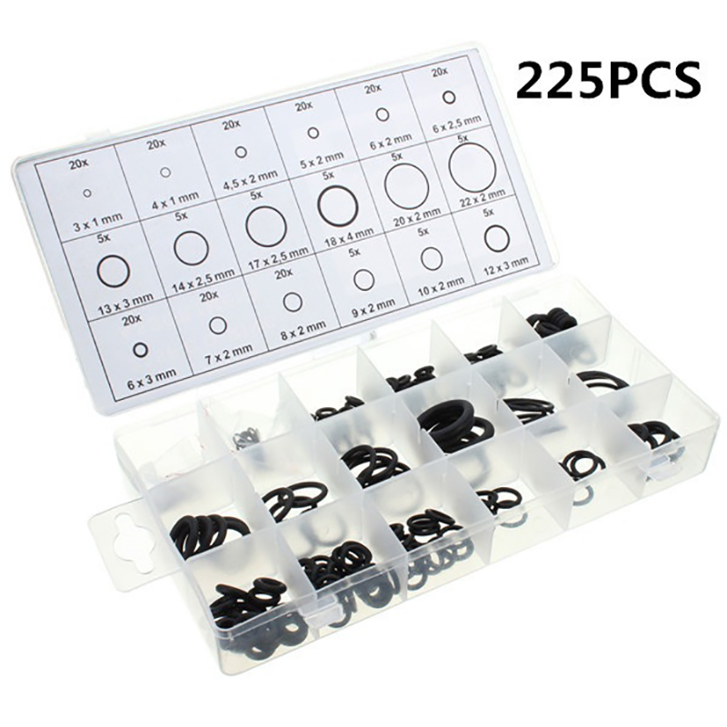 225PCS-Assorted-O-RING-SET-Black-Rubber-Seals-Sink-Tap-Washers-Plumbing-Air-Gas-1753299