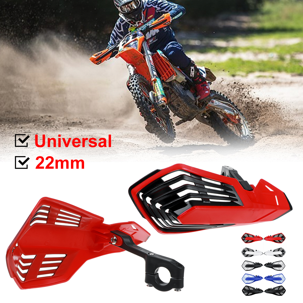 22mm-78quot-Motorcycle-Motocross-Handlebar-Hand-Guard-Protector-1809486