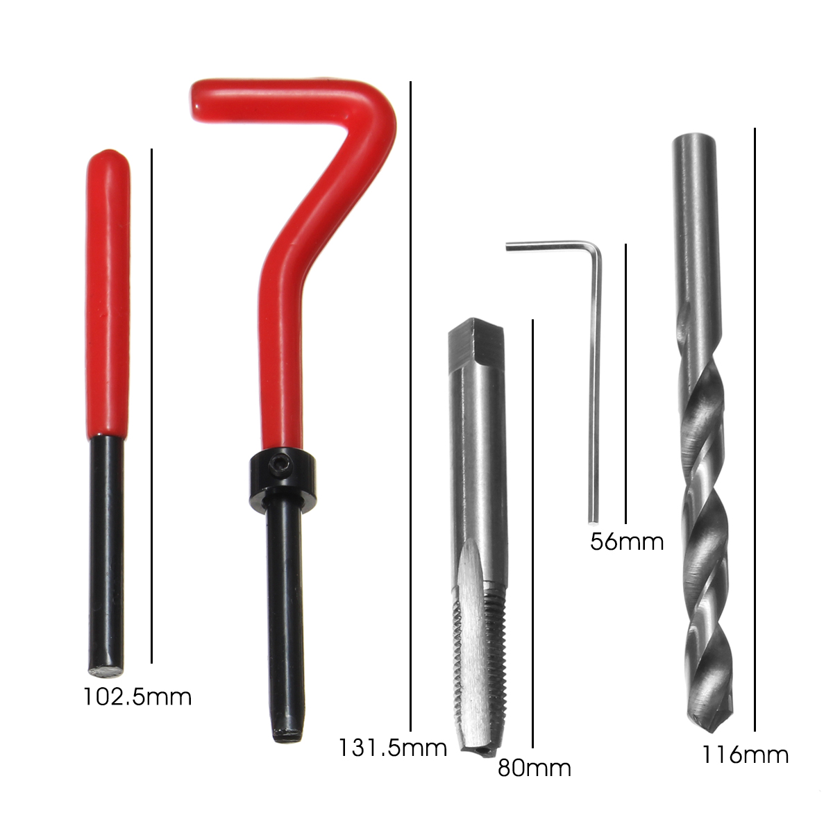 25Pcs-M8-x-125-x-8mm-Helicoil-Compatible-Thread-Tap-Repair-Tool-Cutter-Kit-Insert-1434605