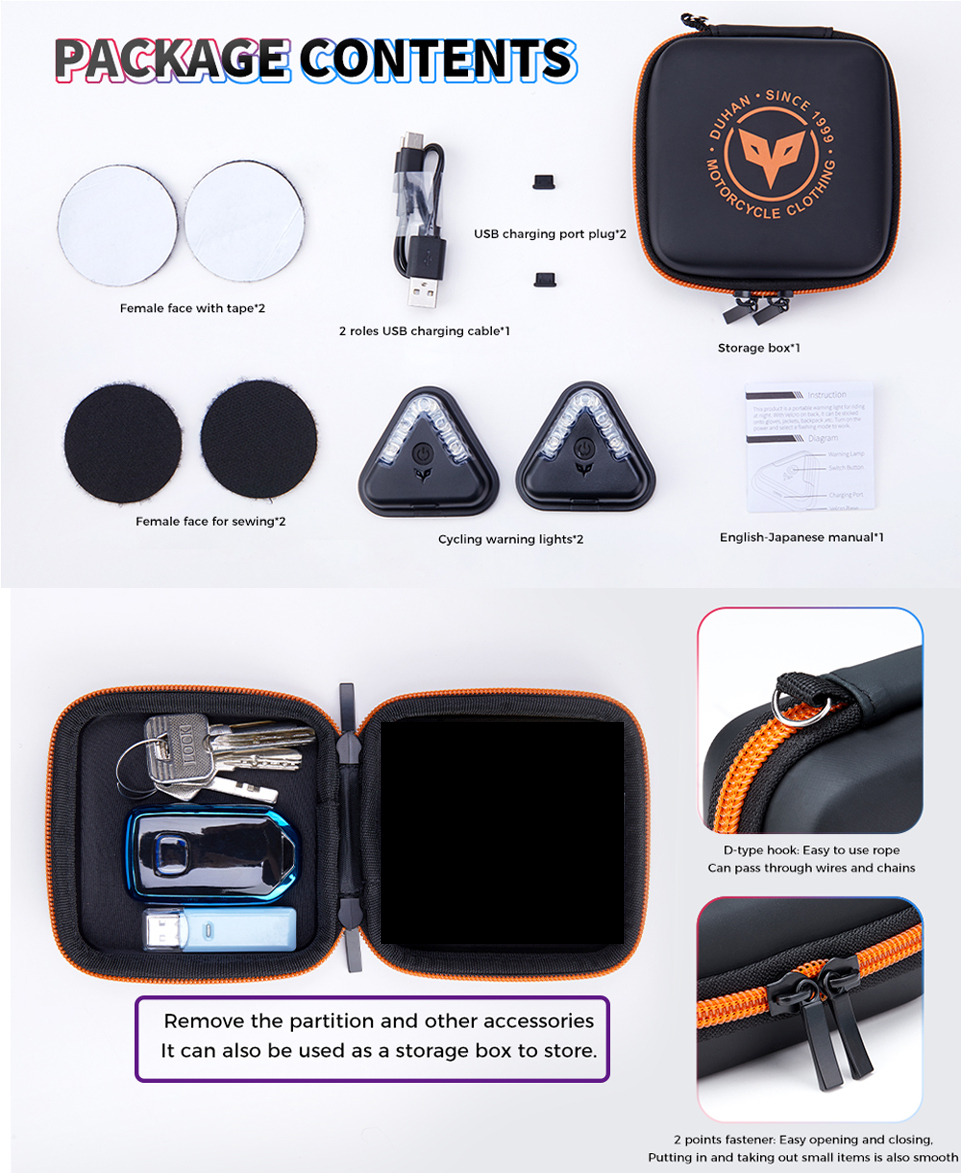 2PCS-DUHAN-Warning-LED-Lamps-High-Brightness-2-Modes-Safety-FlashingIntense-Flash-USB-Charger-Rechar-1718178