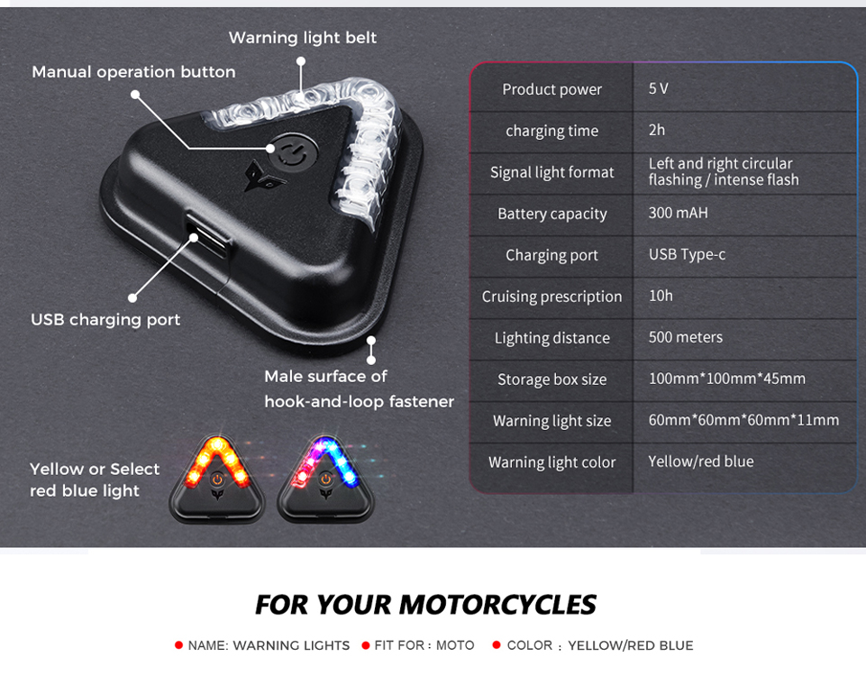 2PCS-DUHAN-Warning-LED-Lamps-High-Brightness-2-Modes-Safety-FlashingIntense-Flash-USB-Charger-Rechar-1718178