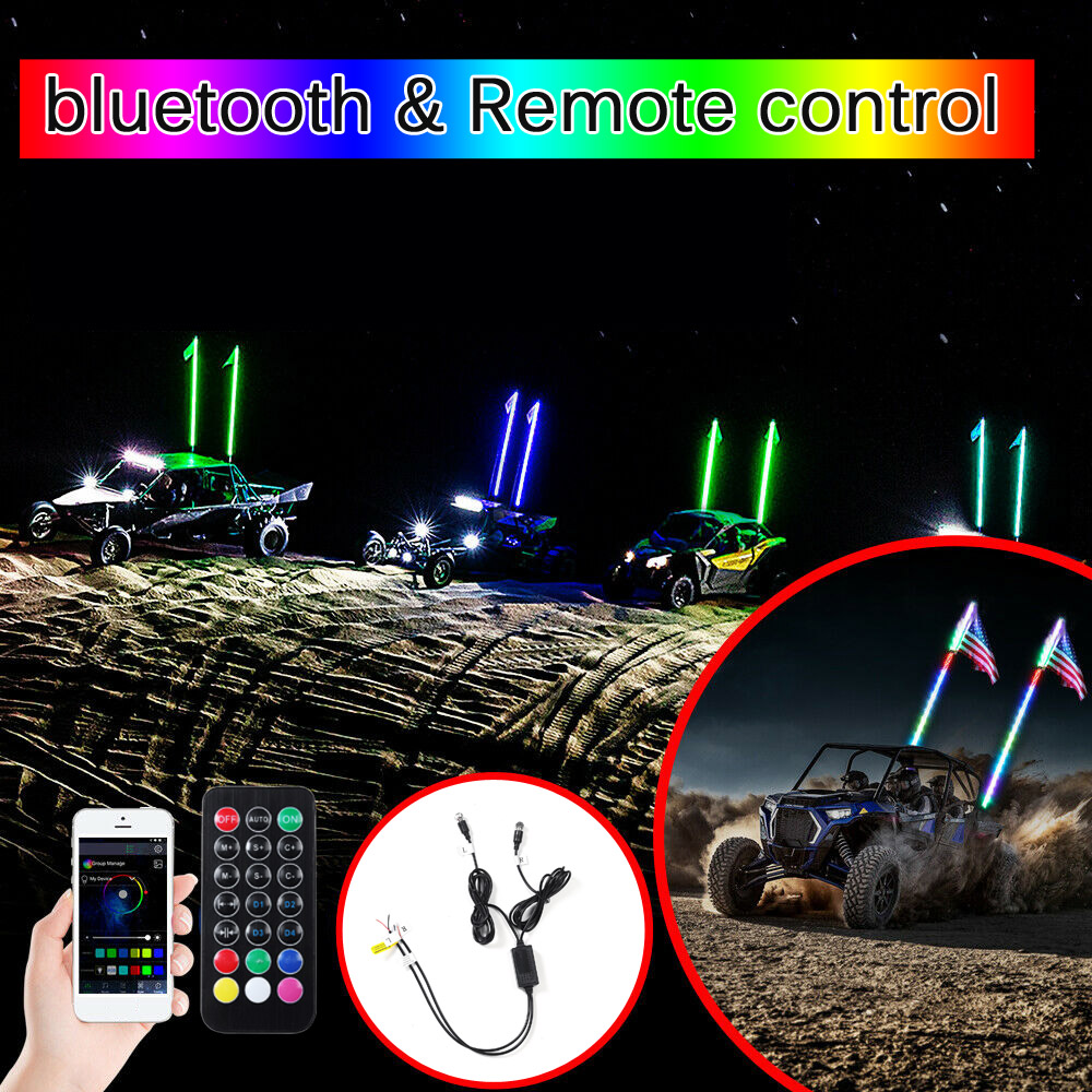2x-3ft4ft5ft-LED-Chasing-RGB-Color-Whip-Lights-With-Flag--Remote-Control-Braking-Turn-Signal-For-ATV-1703434