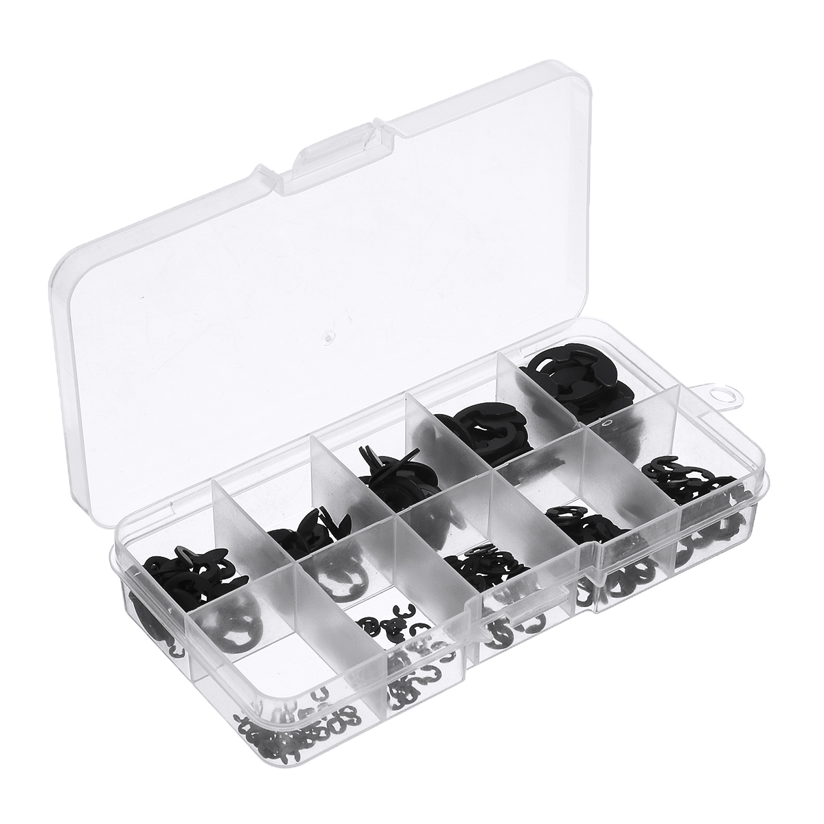 300PCS-Manganese-Steel-E-type-Circlip-Retaining-Ring-15-10mm-Combinations-Black-1635521