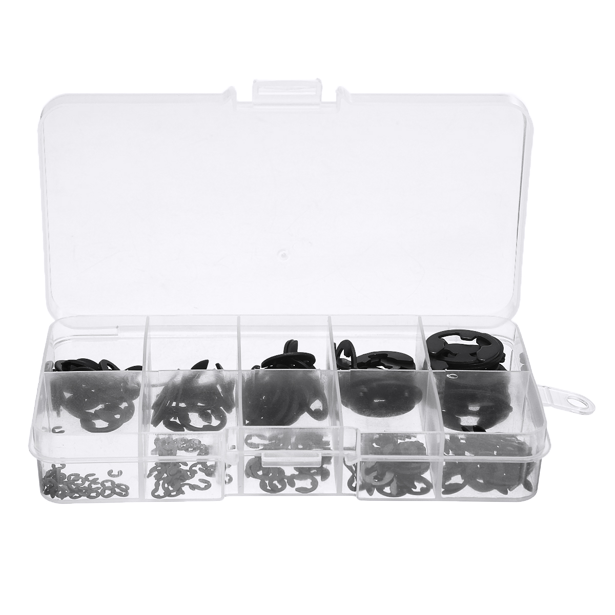 300PCS-Manganese-Steel-E-type-Circlip-Retaining-Ring-15-10mm-Combinations-Black-1635521