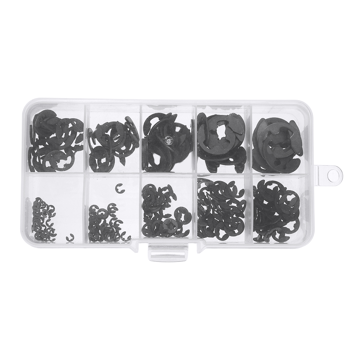 300PCS-Manganese-Steel-E-type-Circlip-Retaining-Ring-15-10mm-Combinations-Black-1635521