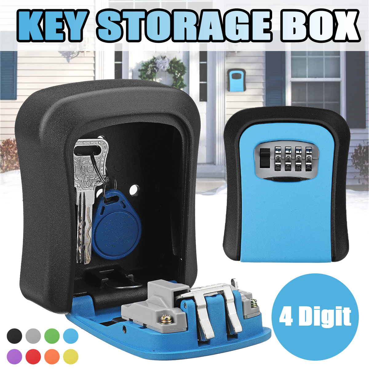 4-Digit-Combination-Key-Lock-Box-Outdoor-Wall-Mount-Safe-Security-Storage-Case-1813693