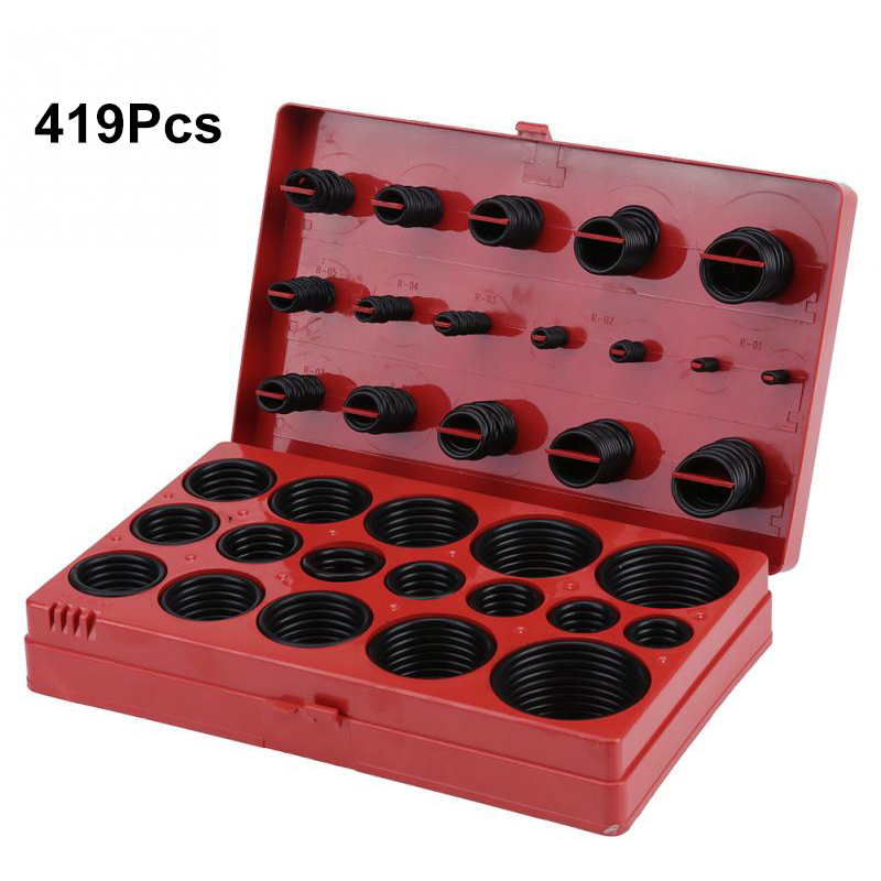 419PCS-Rubber-O-Ring-Kit-Metric-Grommet-Seal-Plumbing-Garage-O-Ring-Assortment-1753301