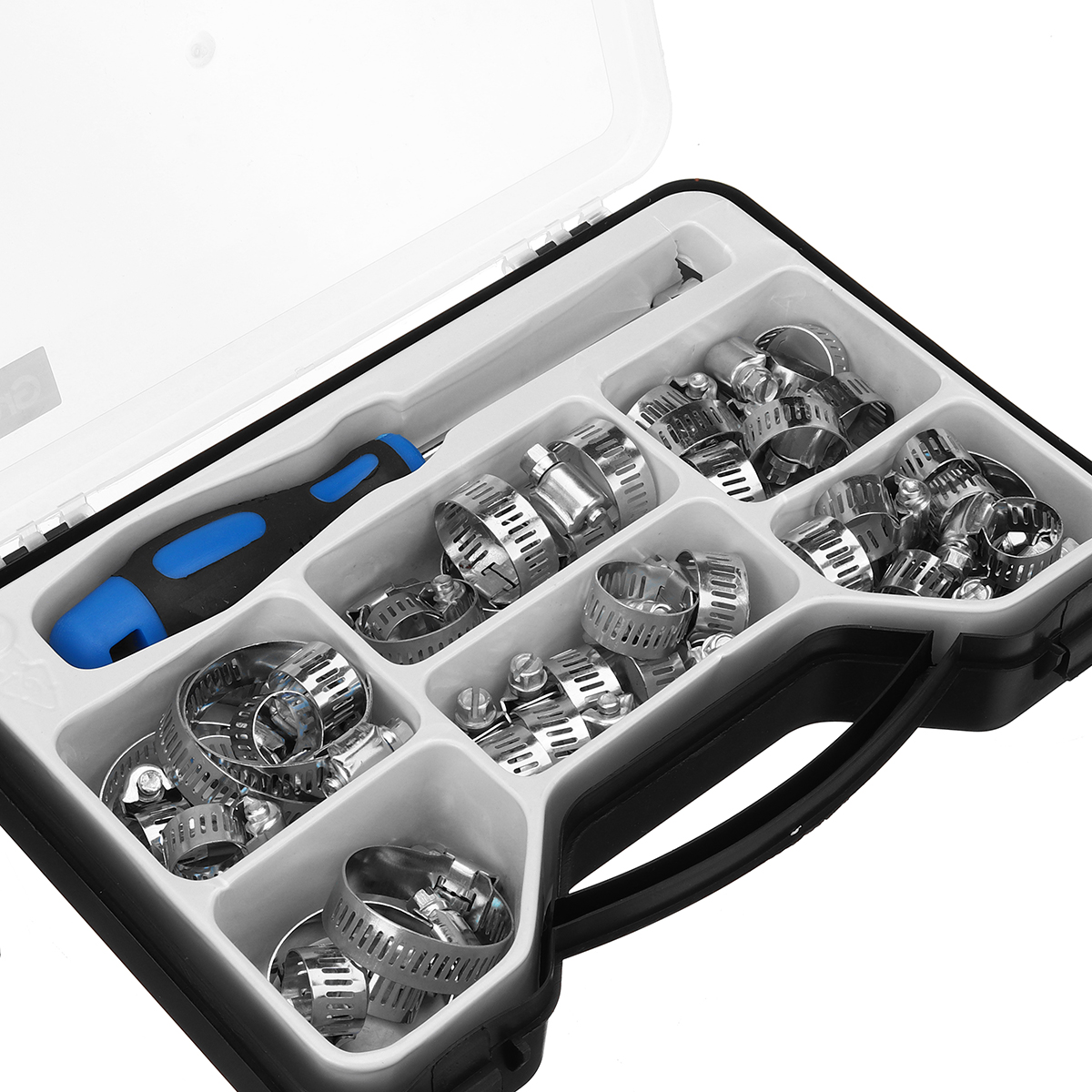 50cs-Set--Fastener-Spring-Clamps-Oil-Hose-Clips-Stainless-Steel-Adjustable-S-Screw-8mm-Band-1671729