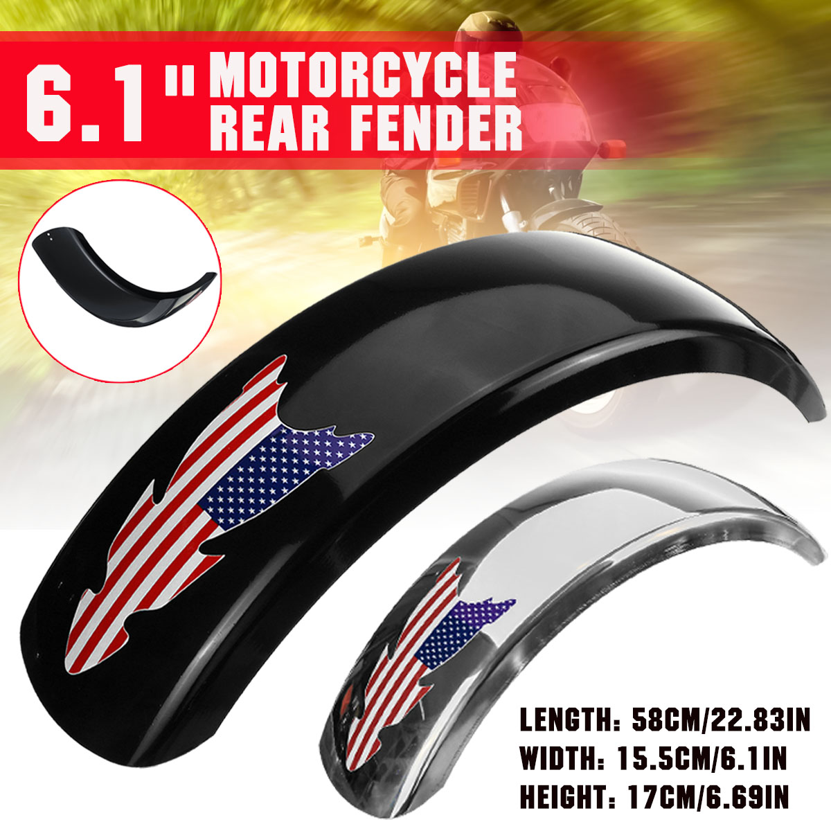 61-Inch-Flat-Motorcycle-Rear-Fender-Mudguard--Stainless-Steel-For-Bobber-Chopper-Long-Style-1788844