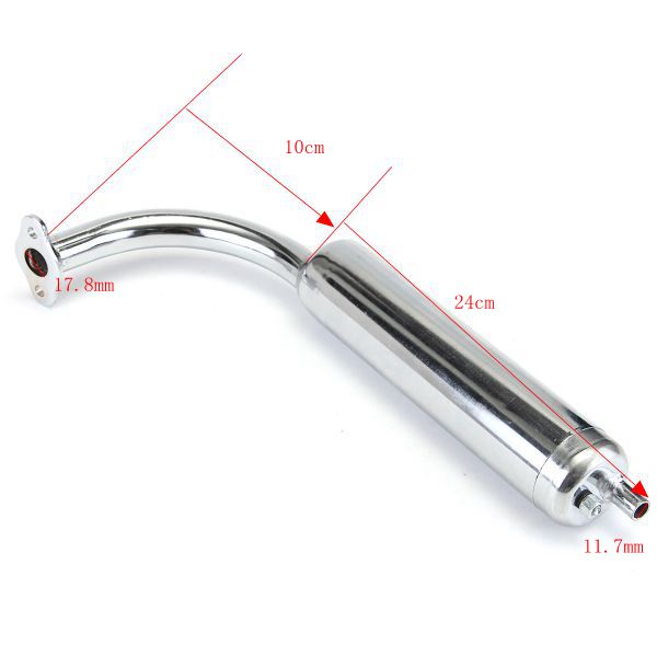 Motorcycle-Chrome-Muffler-Exhaust-2-Stroke-49cc-60cc-66cc-80cc-Motorized-Bicycle-Bike-1145452
