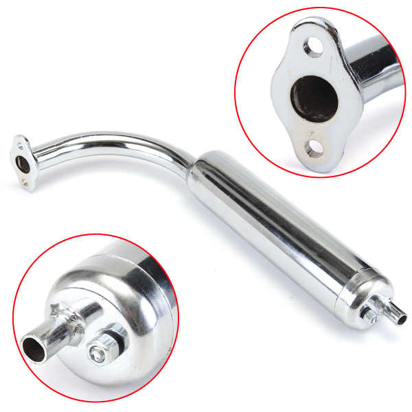Motorcycle-Chrome-Muffler-Exhaust-2-Stroke-49cc-60cc-66cc-80cc-Motorized-Bicycle-Bike-1145452
