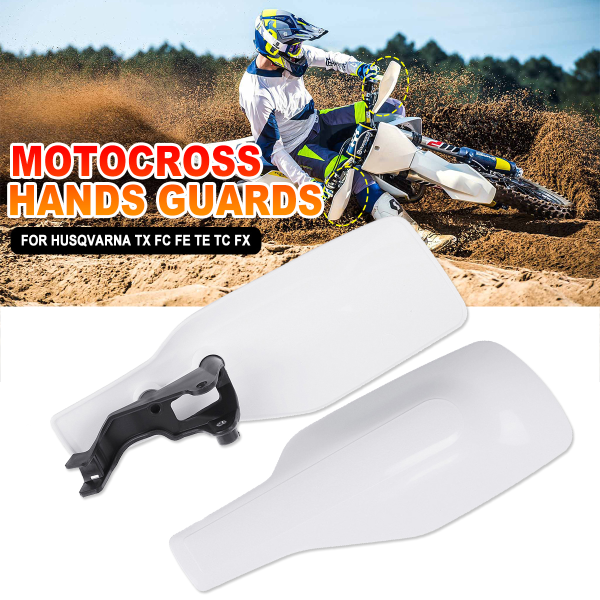 Motorcycle-Hand-Guard-Protector-Enduro-Motocross-Handguard-White-For-Husqvarna-TX-FC-FE-TE-TC-FX-125-1703368