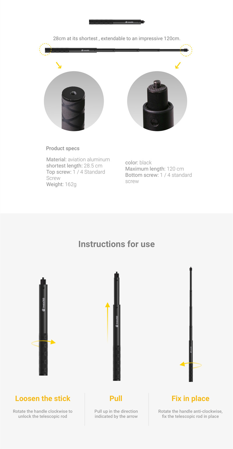 Insta360-One-and-ONE-X-Selfie-Stick-14-Screw-Port-Handheld-Monopod-for-Insta360-Camera-1513807