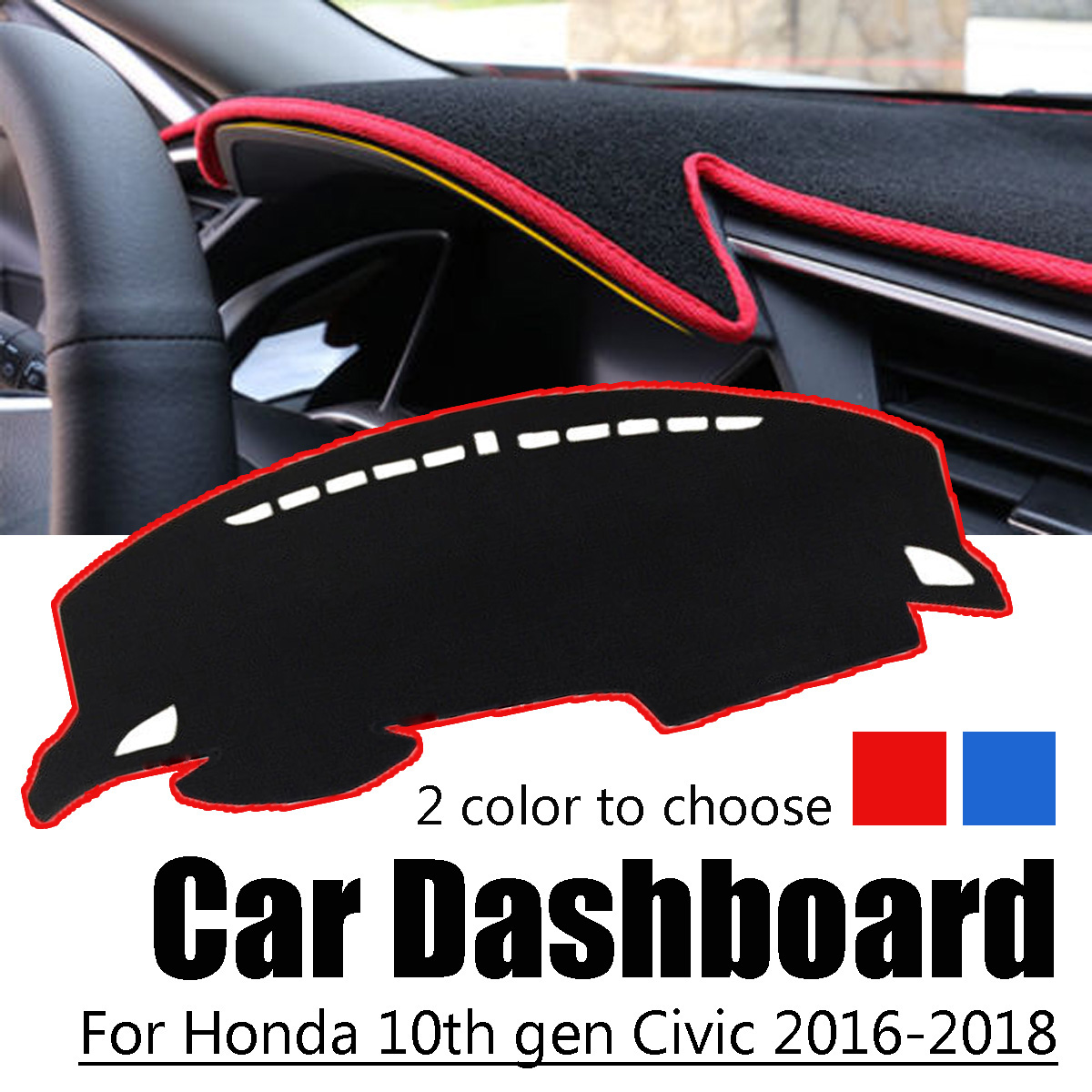 Non-slip-Car-Dash-Mat-Dashboard-Sun-Cover-Pad-Polyester-DashMat-for-Honda-10th-Gen-Civic-2016-2018-1321211