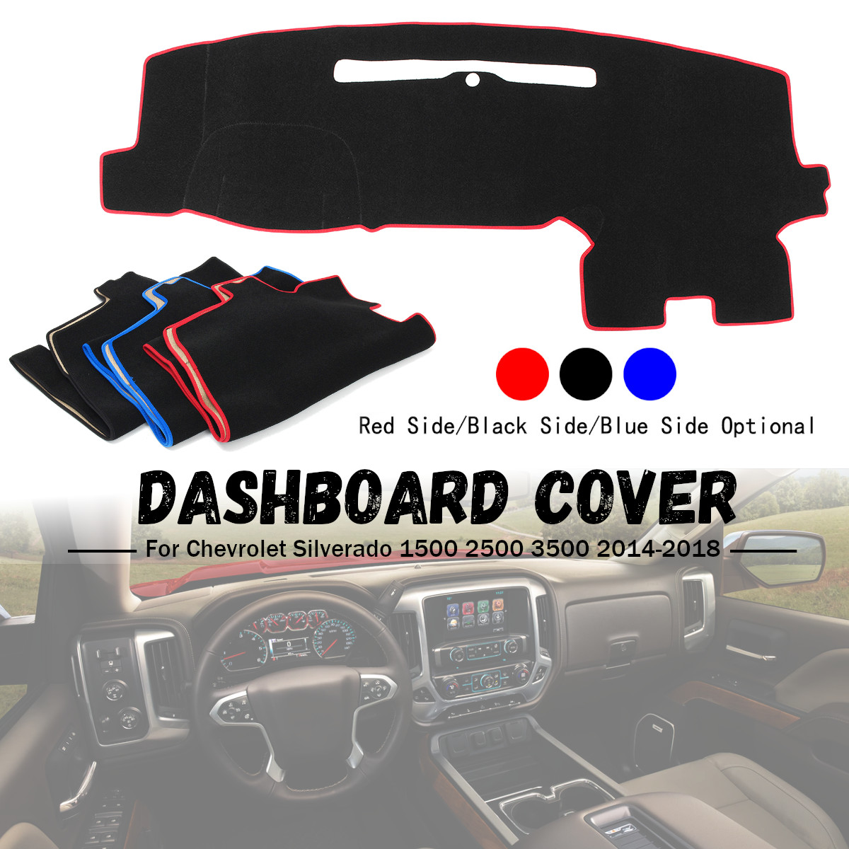 Polyester-Non-Slip-Car-Dash-Mat-Dashboard-Cover-Pad-for-Chevrolet-Silverado-1500-2500-3500-2014-18-1387675