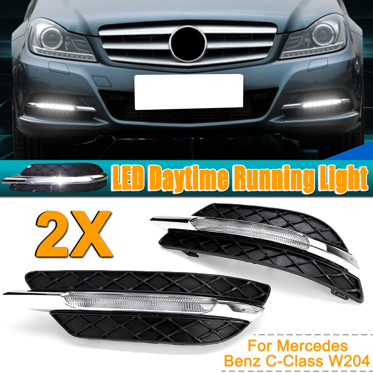 12V-1A-Car-LED-DRL-Daytime-Running-Lights-Fog-Lamps-for-Mercedes-Benz-C-Class-W204-2011-2013-1400777