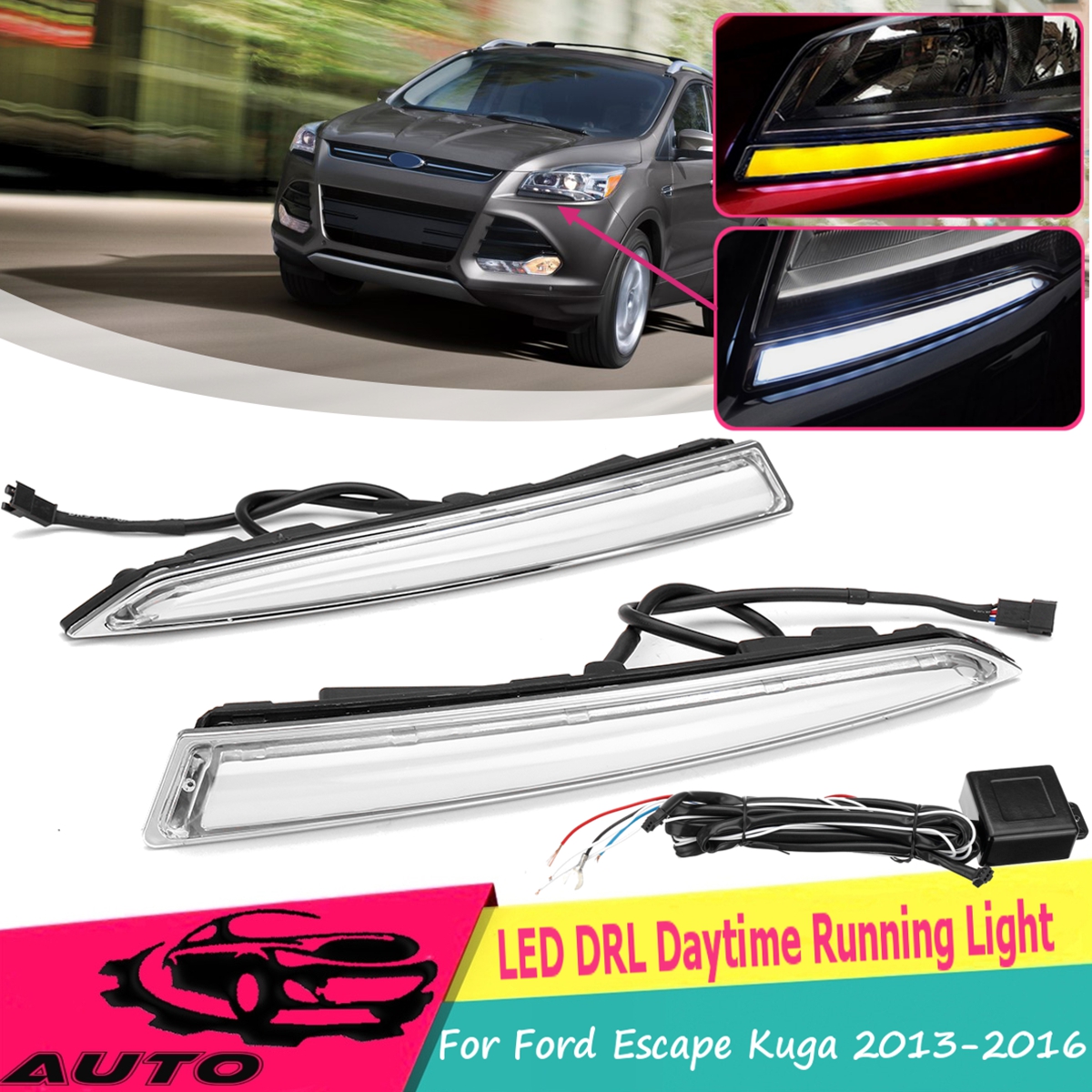 12V-6700K-300LM-LED-DRL-Daytime-Running-Light-Turn-Singal-Lamps-for-Ford-Escape-Kuga-2013-2016-1388625