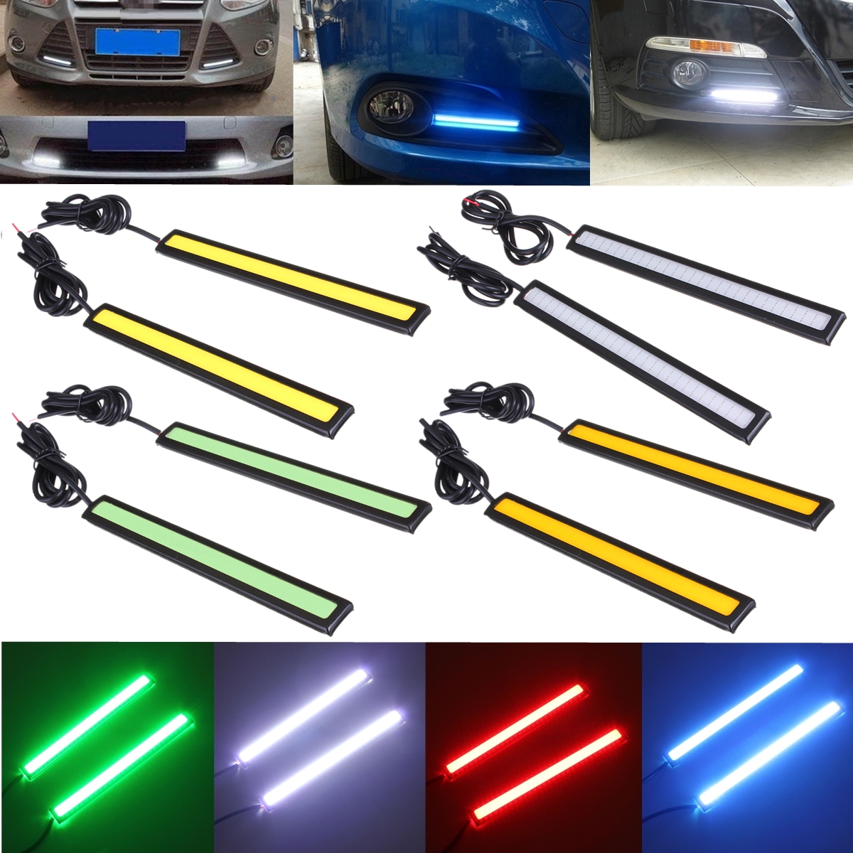 14cm-COB-LED-Daytime-Running-Lights-DRL-Strip-Lamp-Waterproof-12V-8W-500LM-2PCS-Universal-964341