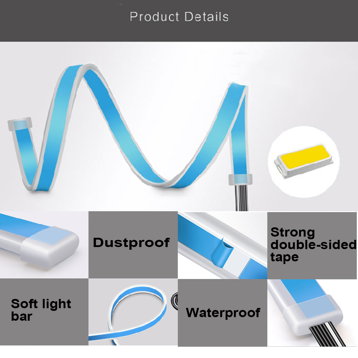 2PCS-30CM-Waterproof-LED-Car-DRL-Daytime-Running-Lamp-Strip-Light-Soft-Tub-1784050