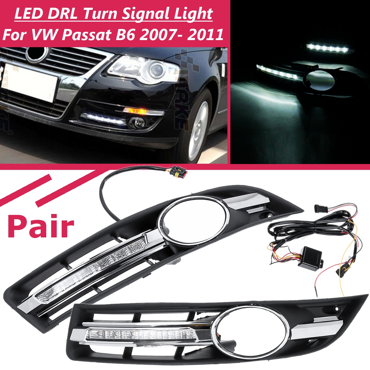 2Pcs-Car-LED-DRL-Lights-Daytime-Running-Lamps-6000K-For-VW-Passat-B6-2007--2011-1568797