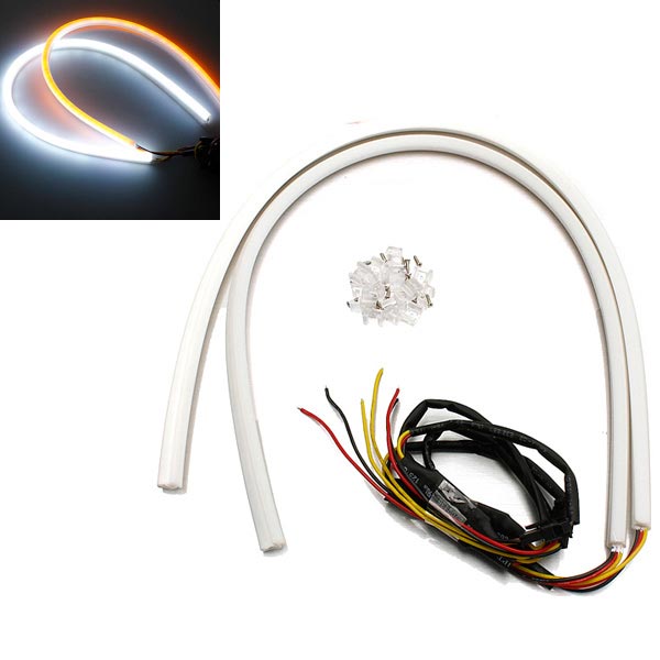 2pcs-60cm-WhiteAmber-LED-Strip-Light-DRL-12V-921237