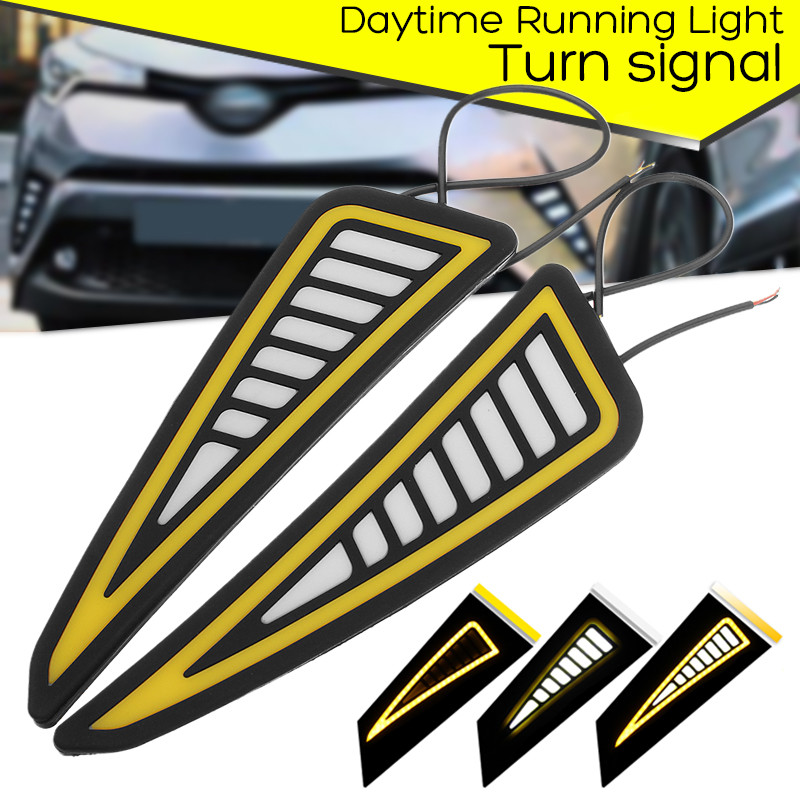Dual-Color-COB-Car-Daytime-Running-Lights-Turn-Singal-Lamp-White-Yellow-1338869